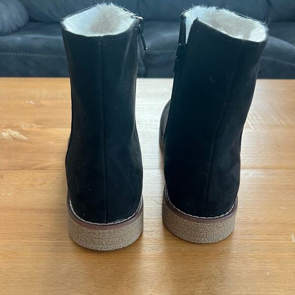 LOFT Fur-Lined Black Missy Ankle Boots Size 10.5 New with Box - Picture 5 of 9